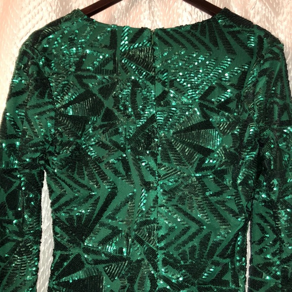 Sequin Green Party Dress - Picture 4 of 4